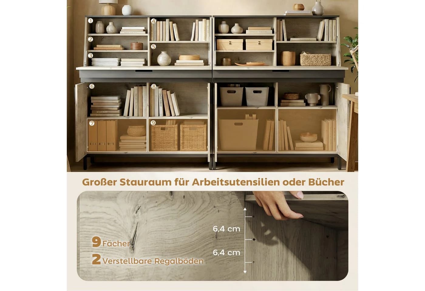 HOMCOM Schreibtisch Moderner Industrieller Computertisch Klappbare Arbeitsstation - Bild 5