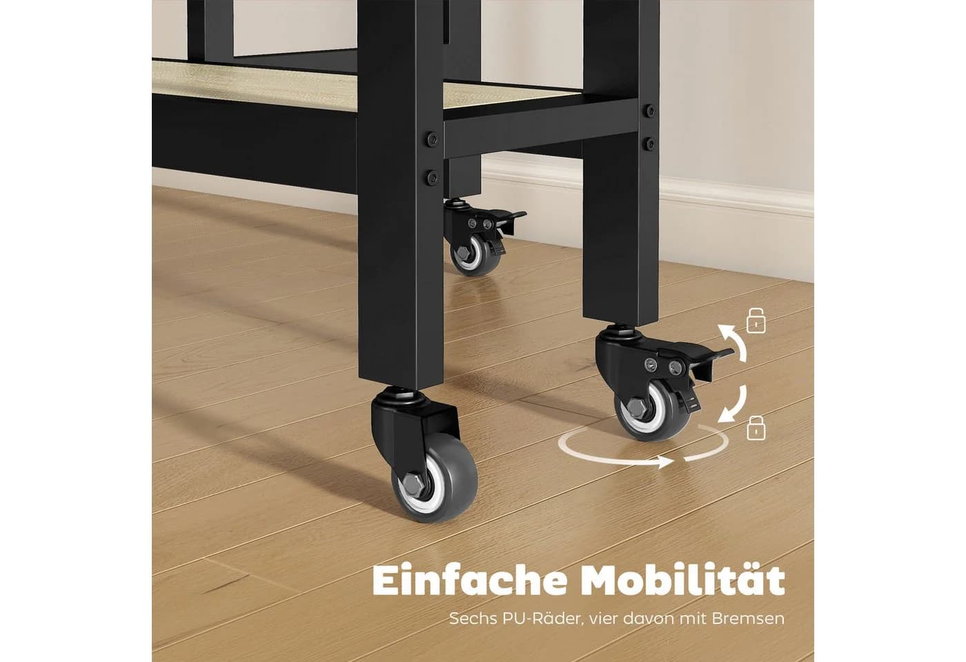 HOMCOM Klapptisch Runder Küchentisch Ablage Beige - Bild 5