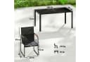 Outsunny Garten-Essgruppe 7-tlg. Schwarz mit Glastisch Bild 3
