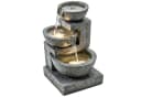 Outsunny Gartenbrunnen Grau LED Beleuchtung Steinoptik Bild 1