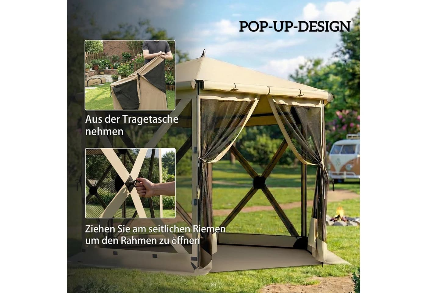 Outsunny Sechseck-Pavillon Pop-Up wasserdicht UV-Schutz - Bild 4