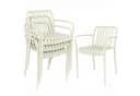 Outsunny Gartenstuhl 4er Set Cremeweiß Kunststoff Stapelbar Bild 1