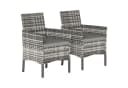 Outsunny Gartenstuhl 2er Set Grau PE-Rattan Stahlrahmen Bild 1