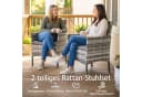 Outsunny Gartenstuhl 2er Set Grau PE-Rattan Stahlrahmen Bild 4