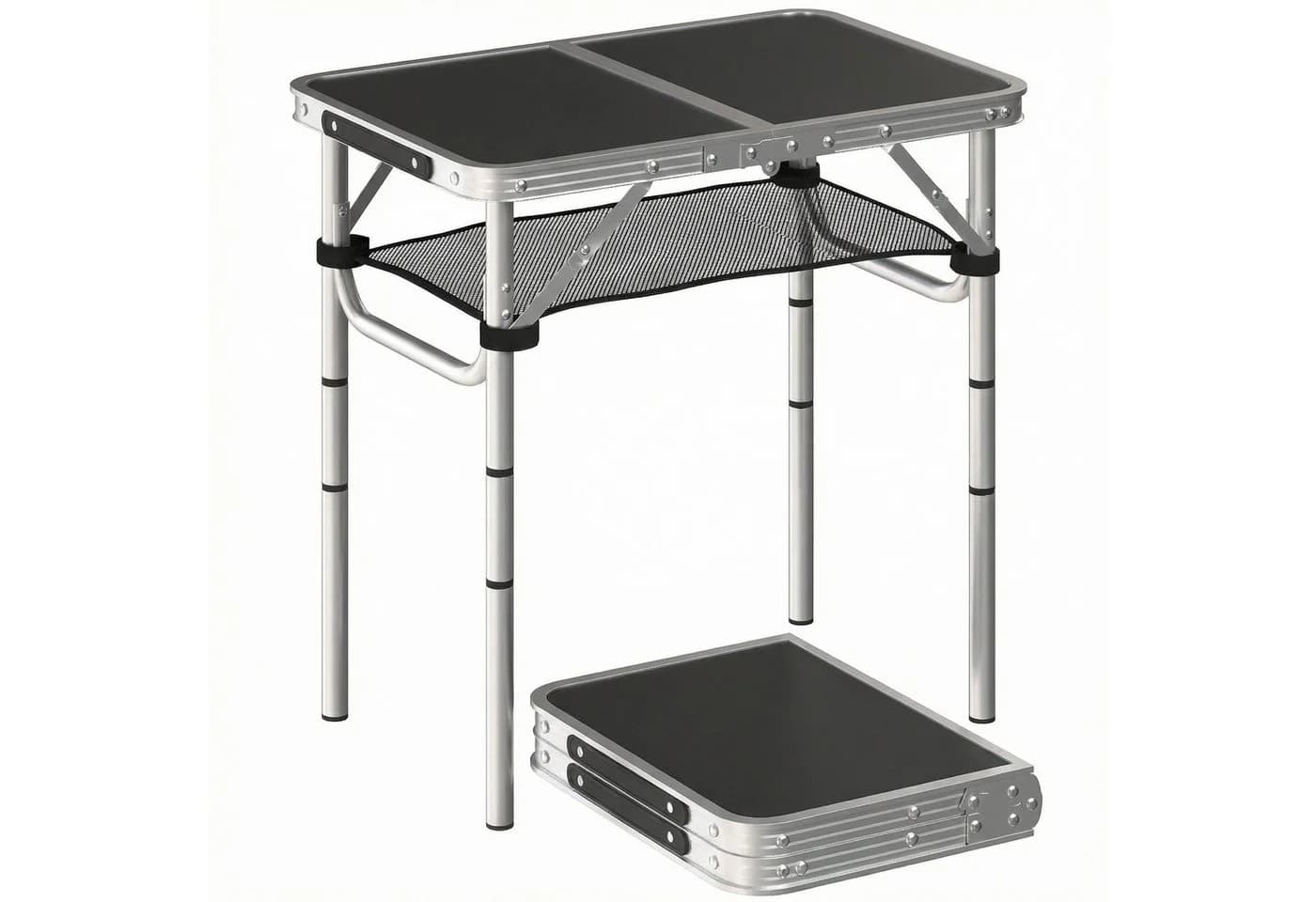 Outsunny Campingtisch Klappbar Schwarz Aluminium