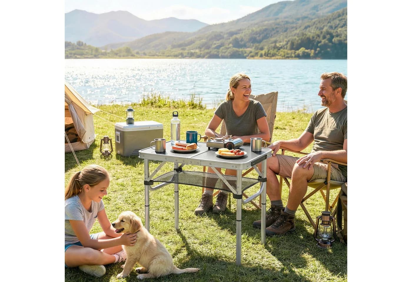 Outsunny Campingtisch Klappbar Schwarz Aluminium - Bild 2