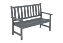 Outsunny Gartenbank Grau HDPE Holzoptik mit Rückenlehne Bild 1