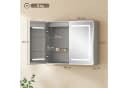 HOMCOM Spiegelschrank mit LED-Beleuchtung und Entnebelung Silber Bild 3