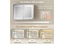 HOMCOM Spiegelschrank mit LED-Beleuchtung und Entnebelung Silber Bild 5