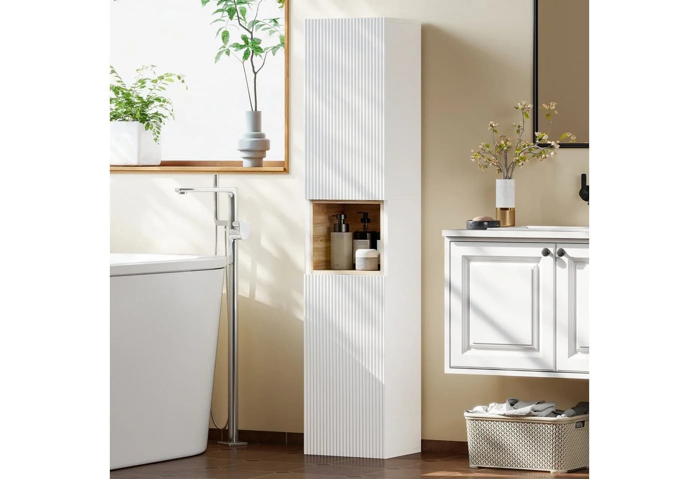 HOMCOM Badschrank schmal Soft-Close FSC-zertifiziert - Bild 2