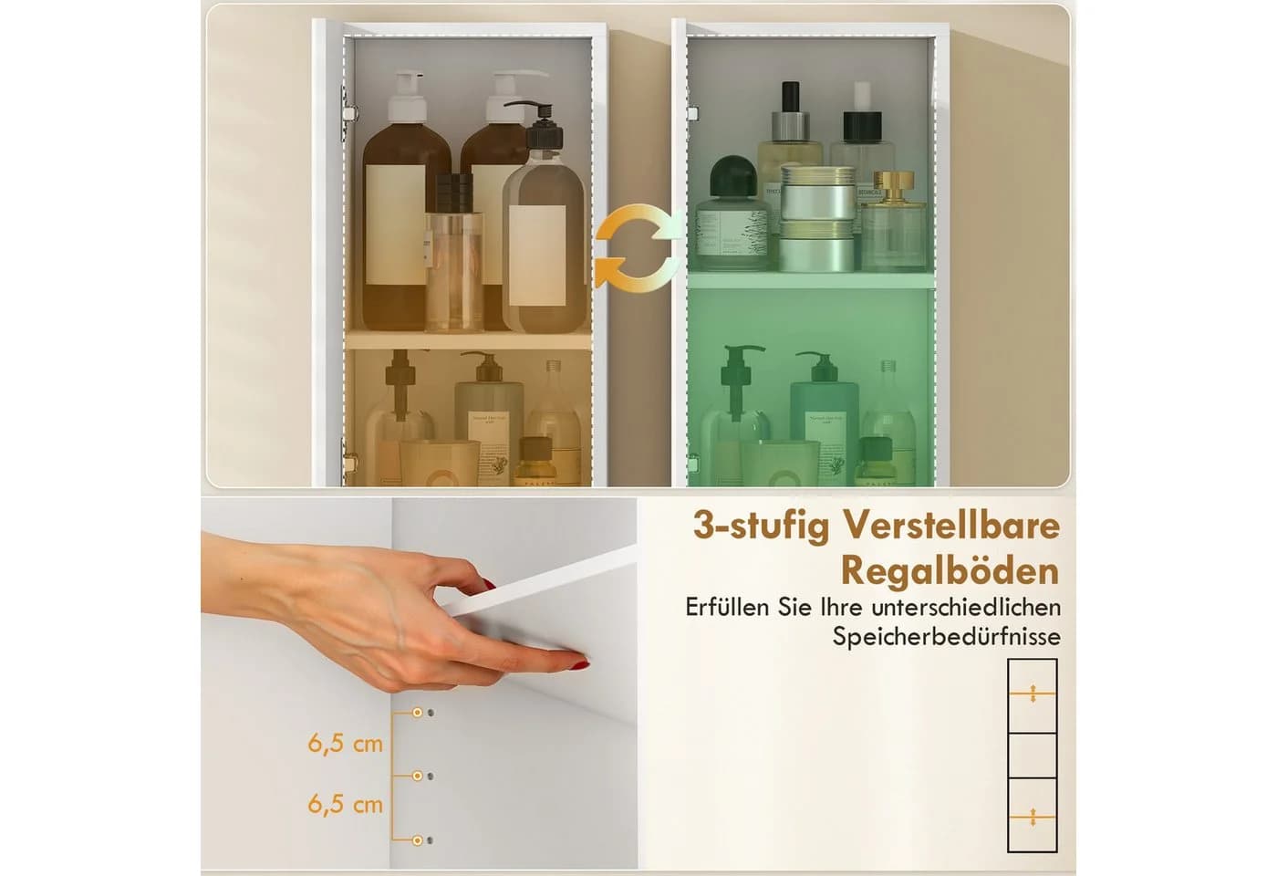 HOMCOM Badschrank schmal Soft-Close FSC-zertifiziert - Bild 5