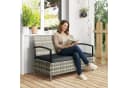 Outsunny Gartenbank mit Stauraum und Kissen Dunkelgrau Bild 2
