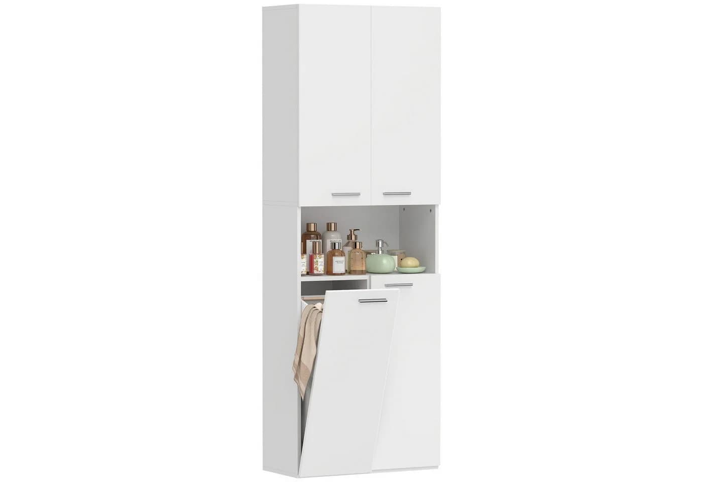 HOMCOM Badschrank mit Soft-Close-Türen Weiß