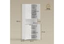 HOMCOM Küchenbuffet Hochglanz Weiß Soft-Close Sideboard Bild 3