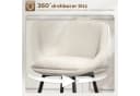 HOMCOM Barhocker Set 2 St. Drehbar Cord Creme Bild 4