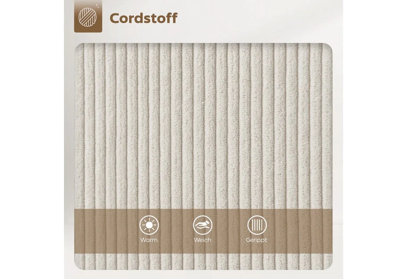 HOMCOM Barhocker Set 2 St. Drehbar Cord Creme - Bild 5