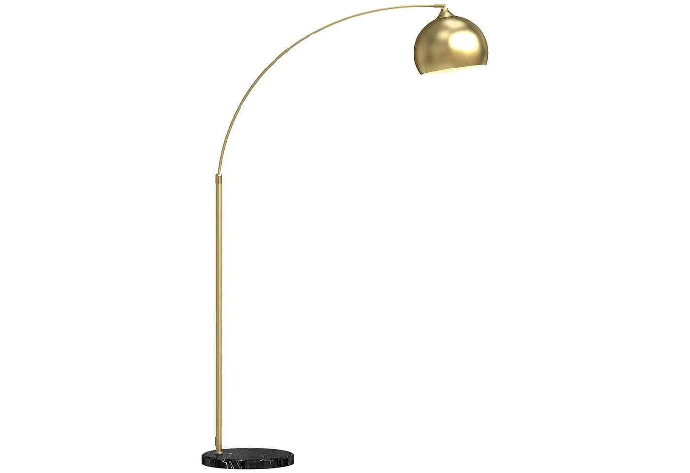 HOMCOM Stehlampe Bogenlampe höhenverstellbar gold
