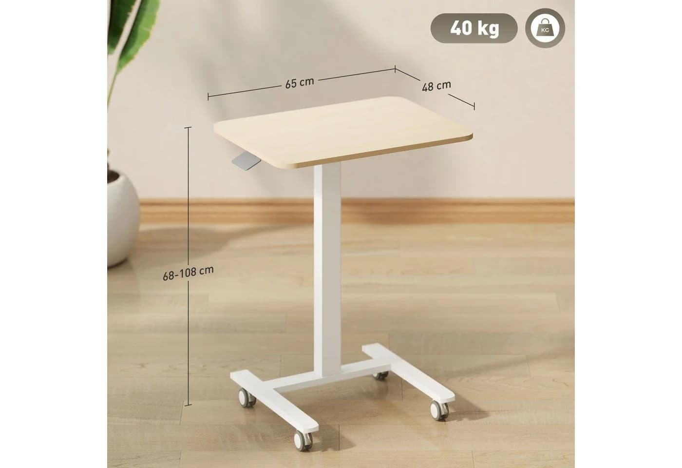 Vinsetto Höhenverstellbarer Schreibtisch Stehpult Gelb/Weiß - Bild 3