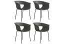 Outsunny Gartenstuhl mit Ausschnittdesign, Armlehne, 4 St, Dunkelgrau Bild 1