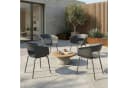 Outsunny Gartenstuhl mit Ausschnittdesign, Armlehne, 4 St, Dunkelgrau Bild 2
