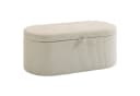 HOMCOM Sitzbank Beige Cord mit Stauraum und Polsterung Bild 1