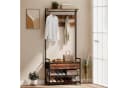 HOMCOM 5-in-1 Flurgarderobe mit Bank & Schuhregal Braun/Schwarz Bild 2