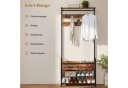HOMCOM 5-in-1 Flurgarderobe mit Bank & Schuhregal Braun/Schwarz Bild 4