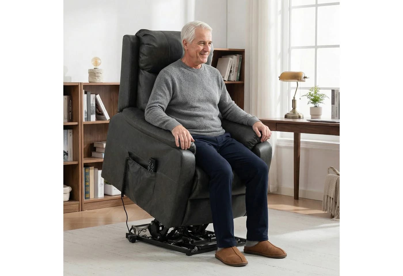 HOMCOM Relaxsessel Fernsehsessel mit Rollen, elektrisch verstellbar, Zero-Gravity-Position - Bild 2