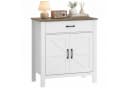 HOMCOM Sideboard Aufbewahrungsschrank Landhausstil Weiß Antikbraun Bild 1