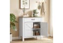 HOMCOM Sideboard Aufbewahrungsschrank Landhausstil Weiß Antikbraun Bild 2