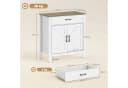 HOMCOM Sideboard Aufbewahrungsschrank Landhausstil Weiß Antikbraun Bild 3
