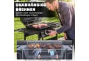 Outsunny Gasgrill mit 2 Brennern, Seitentischen und Unterkorb Schwarz Bild 5