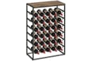 HOMCOM Weinregal 30 Flaschen Metall Rustikal-Braun Bild 1