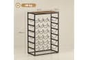 HOMCOM Weinregal 30 Flaschen Metall Rustikal-Braun Bild 3