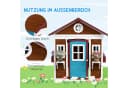 Outsunny Kinderspielhaus aus Holz mit Blumenkästen und Retro-Fenster Dunkelbraun Bild 5