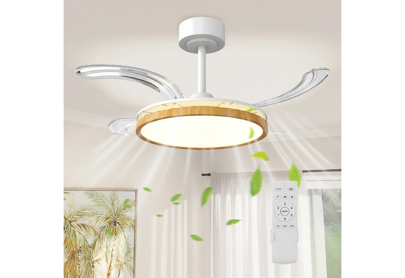 HOMCOM Deckenventilator mit LED Licht und Fernbedienung