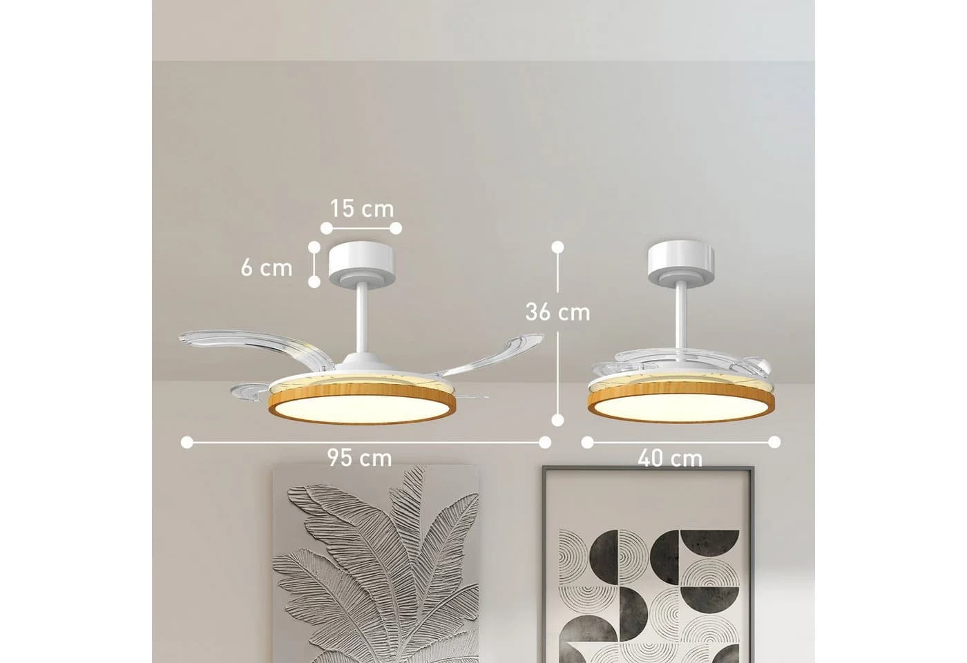 HOMCOM Deckenventilator mit LED Licht und Fernbedienung - Bild 3