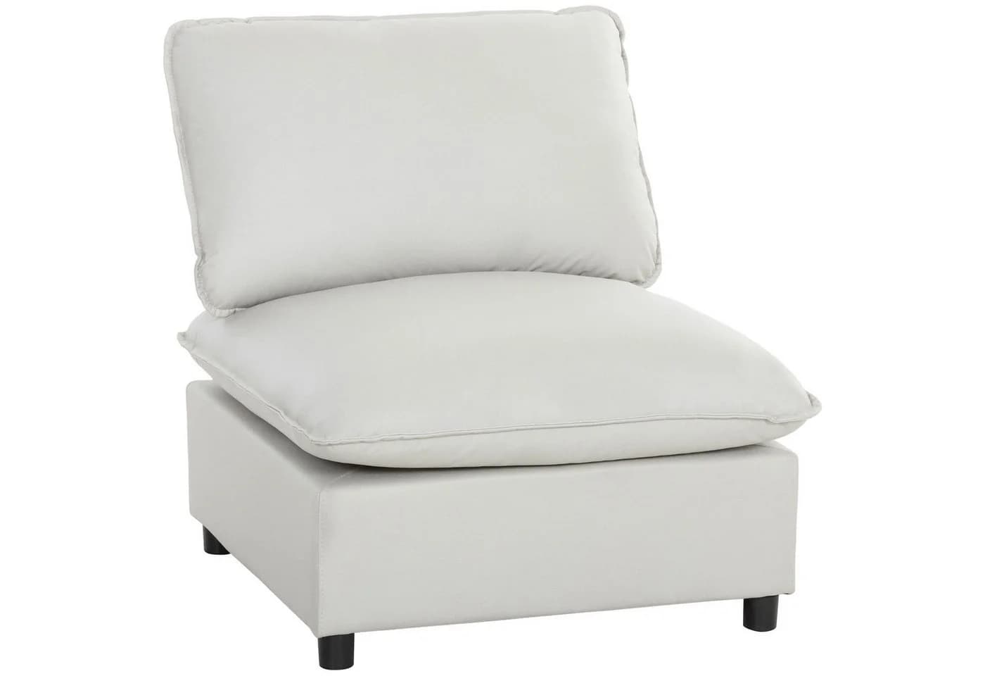 HOMCOM Loungesessel Grau Kunstleder Modular für Kleine Räume