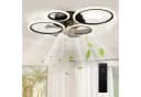 HOMCOM Deckenventilator mit LED-Beleuchtung, 4-Ring-Design, Schwarz Bild 1