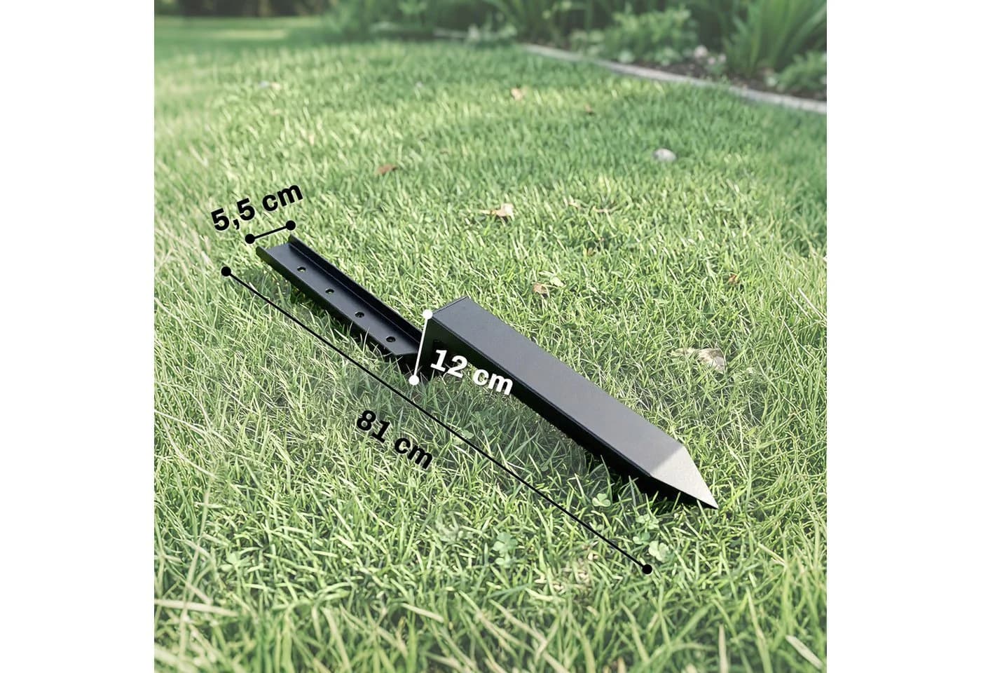 Outsunny Zaunpfosten Reparaturset Schwarz Metall - Bild 3