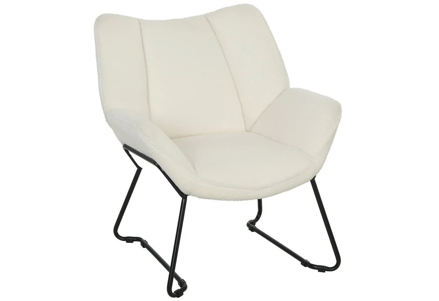 HOMCOM Relaxsessel Sherpa-Fleece Weiß Moderner Loungesessel