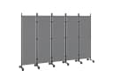 Outsunny Paravent mit 12 Rollen Dunkelgrau Raumteiler Bild 1