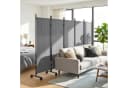 Outsunny Paravent mit 12 Rollen Dunkelgrau Raumteiler Bild 2