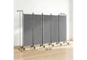 Outsunny Paravent mit 12 Rollen Dunkelgrau Raumteiler Bild 3