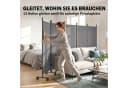 Outsunny Paravent mit 12 Rollen Dunkelgrau Raumteiler Bild 4