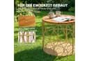 Outsunny Beistelltisch Rattanoptik Akazienholz Beige Bild 4