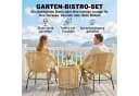 Outsunny Bistro-Set 3-tlg. Beige PE-Rattan mit Glastisch & Kissen Bild 4