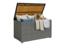 Outsunny Gartenbox mit Akazienholz-Deckel und PE-Rattan Dunkelgrau Bild 1