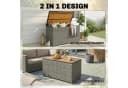 Outsunny Gartenbox mit Akazienholz-Deckel und PE-Rattan Dunkelgrau Bild 4