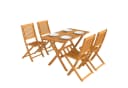 Outsunny Garten-Essgruppe 5-tlg. Akazienholz Klappbar Beige Bild 1